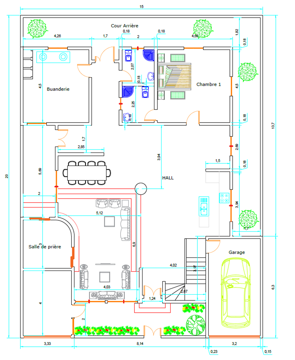 Plan du Rez-de-chaussée (RDC)
