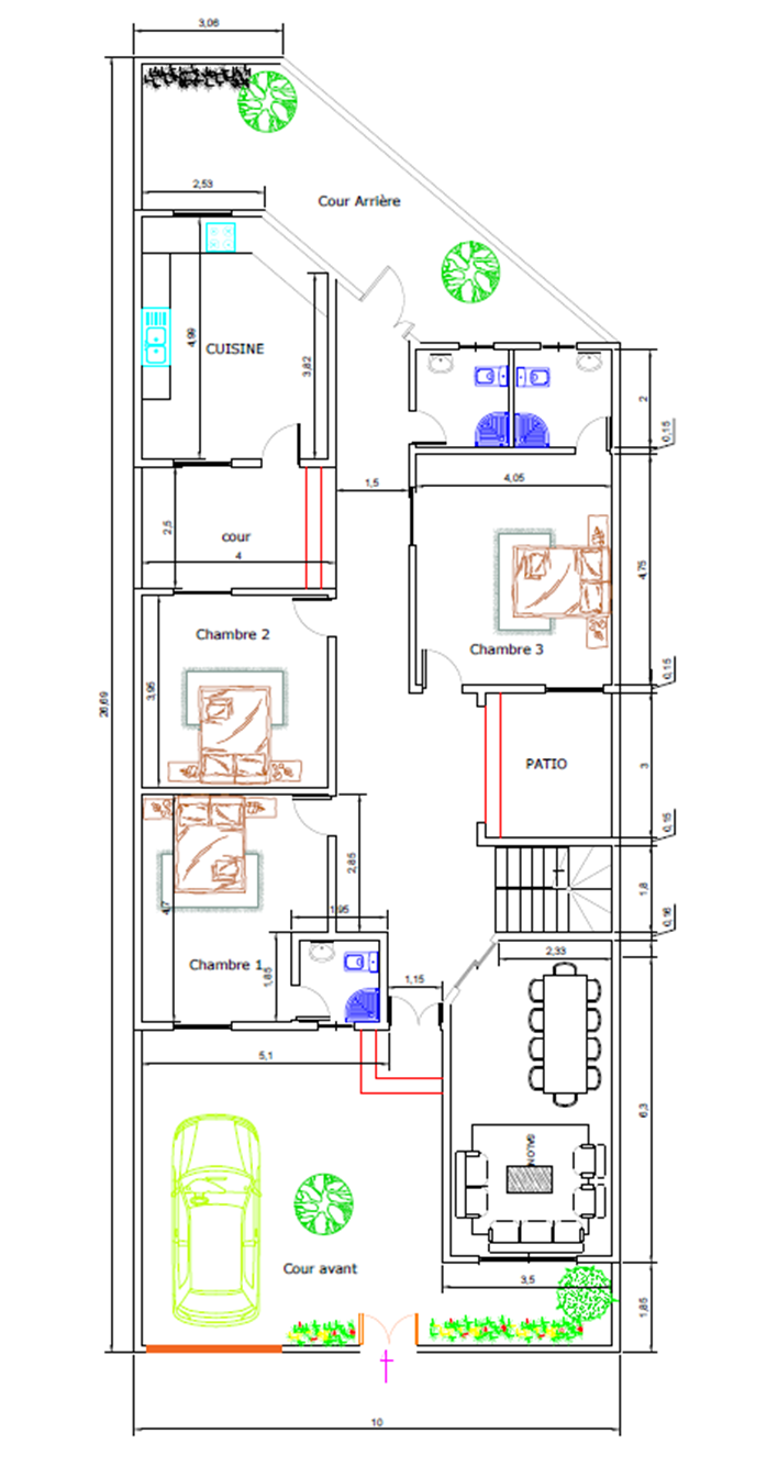 Projet de Villa en Rez-de-Chaussée (RDC)